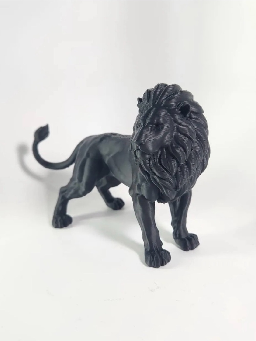 Black Resin Lion Statue Decorative Figurine - Home Art